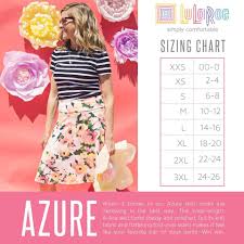 Lularoe Azure Skirt Sizing Chart Lularoe Size Chart Azure
