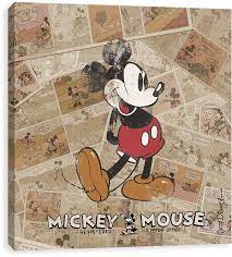 Download Mickey Vintage Registered Office - Mickey Canvases By Entertainart  - Mickey Mouse Comic PNG Image with No Background - PNGkey.com