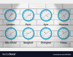 Time Zone Wall Clocks Royalty Free