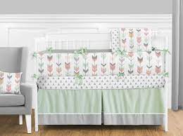 mint green crib sheet up