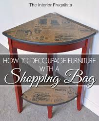 decoupage furniture with a ping bag