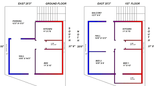 2 bedroom house plan with vastu