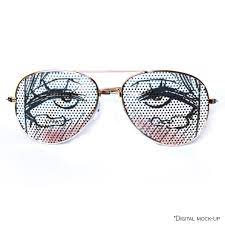Ahegao Eyes Black and White Graphic Aviator Framed Sunglasses - Etsy