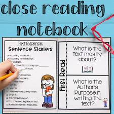 Close Reading Interactive Notebook For Reading Comprehension
