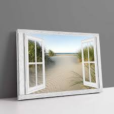 window frame canvas view of sand dunes