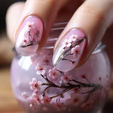 nails design of cherry blossom tree