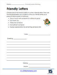 friendly letter writing worksheets