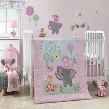 Pink Elephant Baby Cot Set 3 Piece
