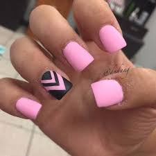 Baby pink matte nail design with zigzag lines. Pink And Black Nail Designs 2016 2017 Style You 7