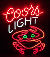 Coors Light Beer Crab Neon Sign