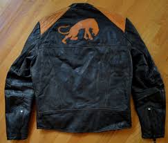 Vintage Furygan Black With Orange Trim Leather Motorcycle