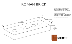 Endicott Face Brick Sizes