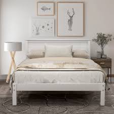 queen bed frame with headboard solid