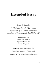 ee extended essay is christian dior s bar suit a reflection of t 