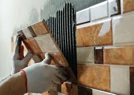 ratures for installing tile
