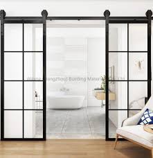 Frosted Glass Sliding Barn Door With