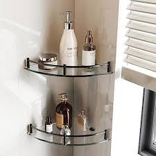 Waklond Bathroom Shelves 2 Tier Glass