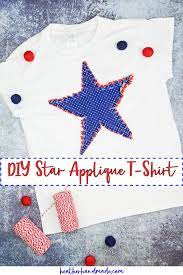 diy star applique t shirt heather
