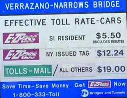 verrazano bridge toll is now 19