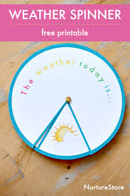 Free Weather Spinner Printable Weather Activities