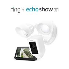 Amazon Com Ring Floodlight Camera White With Echo Show 5 Charcoal Amazon Devices