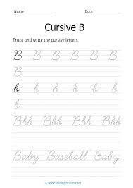 cursive b free cursive writing