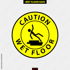 caution wet floor slippery and warning