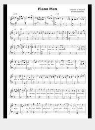 Digital sheet music for piano man by billy joel scored for easy piano; Go To Original How To Play Piano Man Sheet Music Pic Sheet Music Cliparts Cartoons Jing Fm