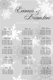 Wedding Seating Chart Snowflake Winter Wedding Chart