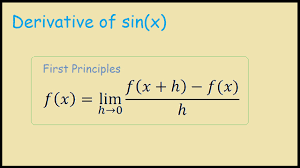derivative of sin x from first