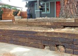 Railroad Tie Garden Walls Traditional