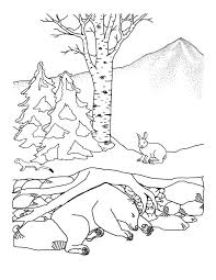 The spruce / miguel co these thanksgiving coloring pages can be printed off in minutes, making them a quick activ. Animals In Winter Bear Hibernating Coloring Nature
