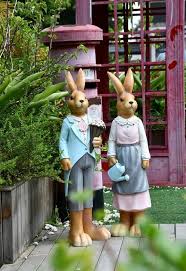 Extra Large Rabbit Couple Statue