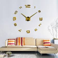 Large Diy 3d Wall Clock Home Decor