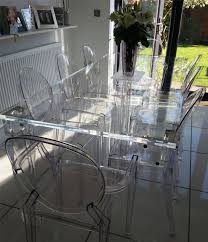 Acrylic Dining Chairs Glass Dining Table