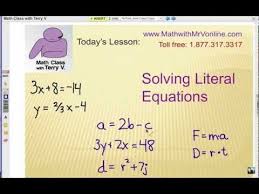 What Is A Literal Equation And How Do