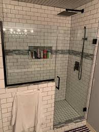 frameless hinged shower door with