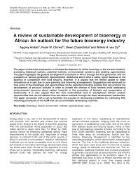 pdf a review of sustainable development of bioenergy in africa an pdf a review of sustainable development of bioenergy in africa an outlook for the future bioenergy industry