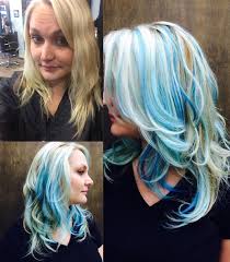 Blue Hair Blonde Hair Long Hair Pravana Neon Bright