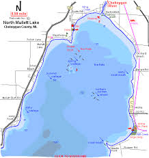 Mullett Lake Map Cheboygan County Michigan Fishing Michigan