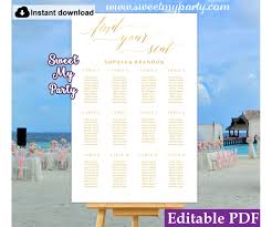 Gold Seating Chart Template Wedding Seating Plan Gold Wedding Seating Chart Template 027w