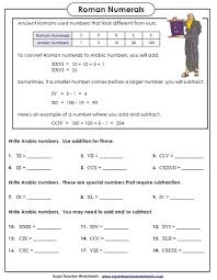 Roman Numeral Worksheets