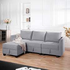Linen Sectional Sofa Couch