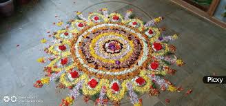 image of flower carpet for onam