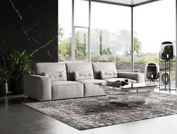 Grey Maya Cloud Leather Sectional Sofa