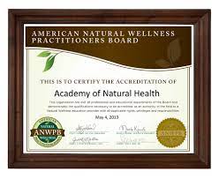 natural wellness board certification