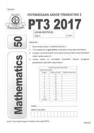 Berikut adalah koleksi kertas soalan dan skema jawapan bagi peperiksaan percubaan spm tahun 2019 serta tahun 2020 untuk rujukan para pelajar. Pt3 Percubaan Matematik 2017 Nota Latihan Upsr Pt3 Spm Facebook