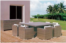 Outdoor Wicker Dining Table Set