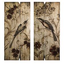 Bird Fl Wood Panel Wall Art