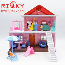 Bộ đồ chơi ngôi nhà búp bê cho bé gái - 3 phòng - Thiết kế hiện đại cực đẹp  - Ngôi nhà búp bê Hãng No brand